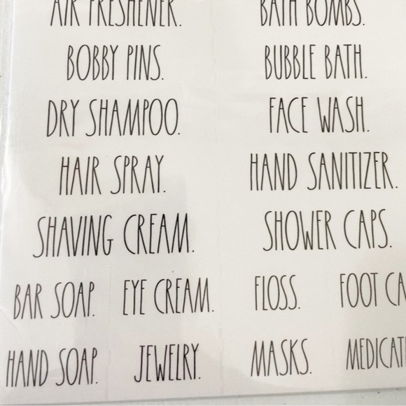 NEW Rae Dunn BATHROOM & LAUNDRY 180 Clear Organizing Labels - Picture 4 of 8